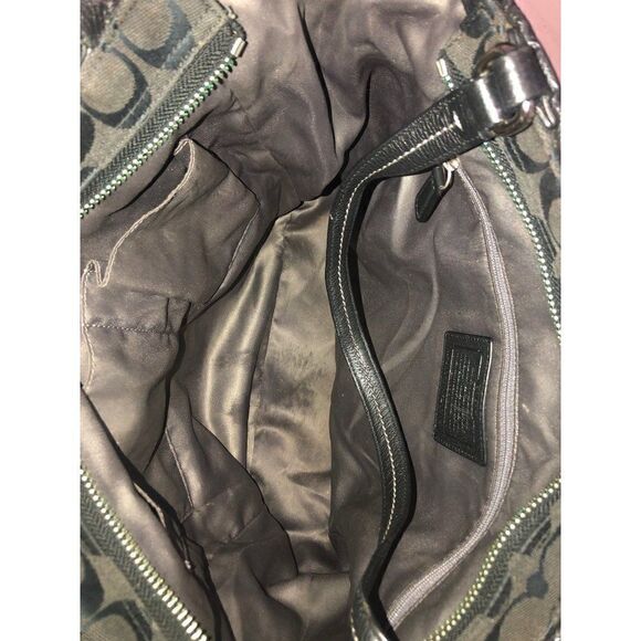 Coach Park Signature Black Leather Jacquard Tote Bag F23295 - Picture 5 of 7